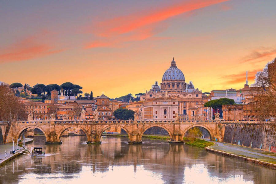 Vatican at the sunset